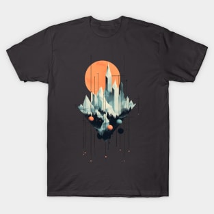 Geometric crystal city - Surreal artwork T-Shirt